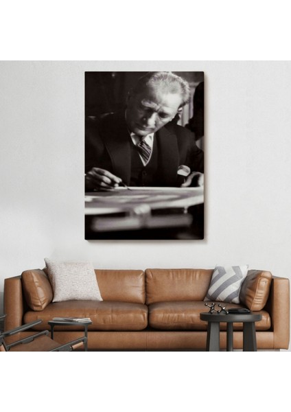 Mustafa Kemal Atatürk Portresi Dekoratif Kanvas Tablo, Duvar Dekoru FB126 fiyatları