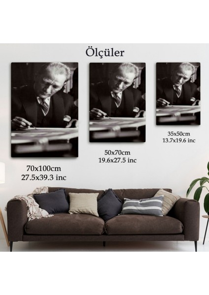 Mustafa Kemal Atatürk Portresi Dekoratif Kanvas Tablo, Duvar Dekoru FB126 modelleri
