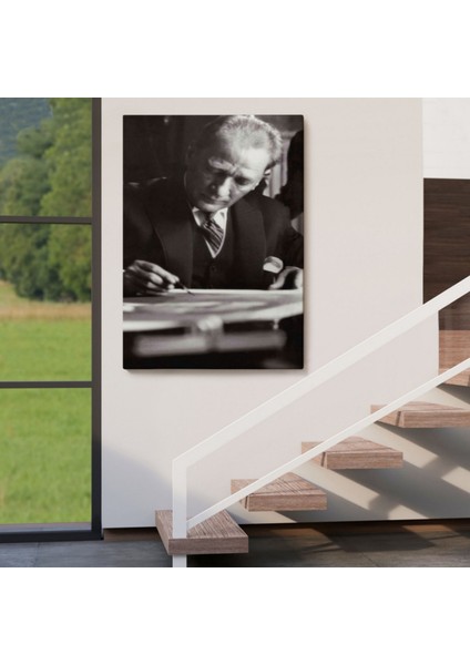 Mustafa Kemal Atatürk Portresi Dekoratif Kanvas Tablo, Duvar Dekoru FB126 fırsatları