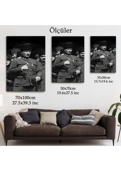 Mustafa Kemal Atatürk Portresi Dekoratif Kanvas Tablo, Duvar Dekoru EY123 modelleri
