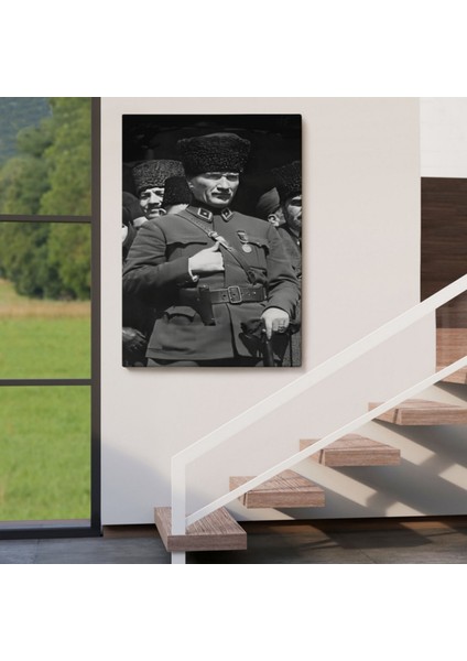 Mustafa Kemal Atatürk Portresi Dekoratif Kanvas Tablo, Duvar Dekoru EY123 fırsatları