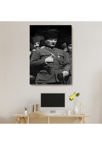 Mustafa Kemal Atatürk Portresi Dekoratif Kanvas Tablo, Duvar Dekoru EY123 indirimleri