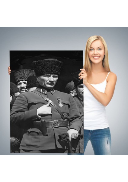 Mustafa Kemal Atatürk Portresi Dekoratif Kanvas Tablo, Duvar Dekoru EY123