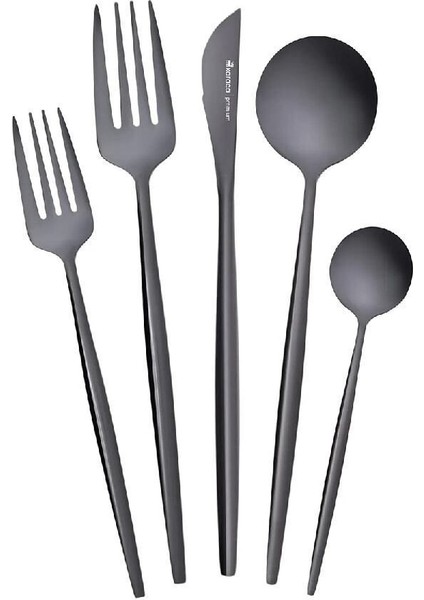 Şık Siyah 30 Parça 6 Kişilik Çatal Kaşık Bıçak Takımı indirimleri