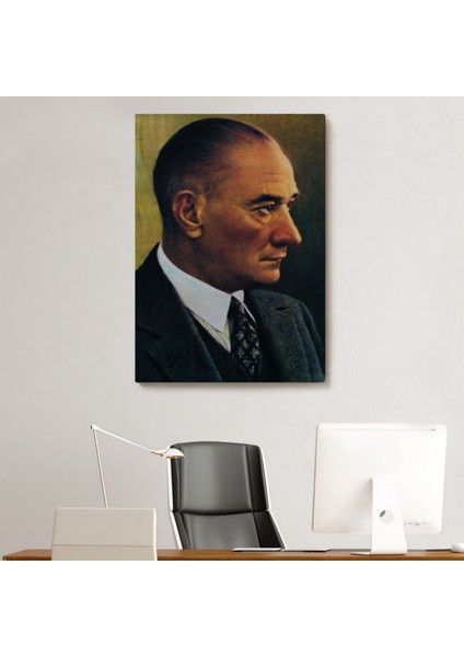 Mustafa Kemal Atatürk Portresi Dekoratif Kanvas Tablo, Duvar Dekoru DH85 indirimleri