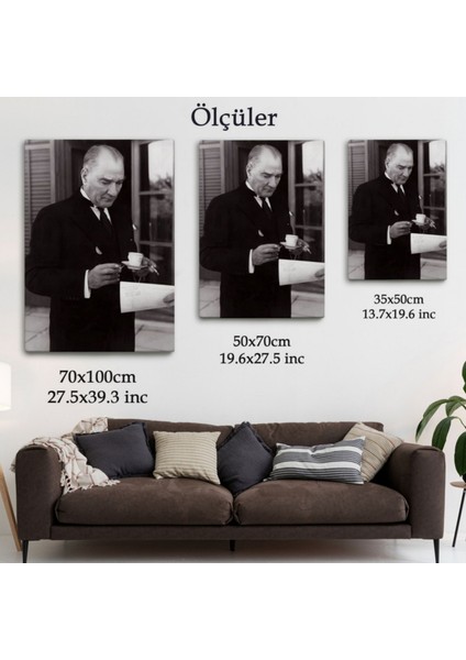 Mustafa Kemal Atatürk Portresi Dekoratif Kanvas Tablo, Duvar Dekoru FR141 modelleri