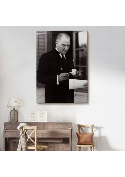 Mustafa Kemal Atatürk Portresi Dekoratif Kanvas Tablo, Duvar Dekoru FR141 fırsatları