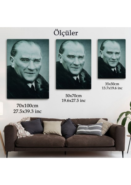 Mustafa Kemal Atatürk Portresi Dekoratif Kanvas Tablo, Duvar Dekoru CG57 modelleri