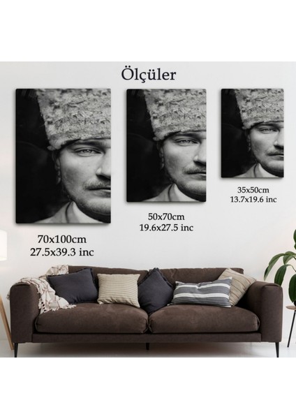 Mustafa Kemal Atatürk Portresi Dekoratif Kanvas Tablo, Duvar Dekoru FP140 modelleri