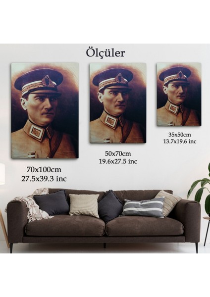 Mustafa Kemal Atatürk Portresi Dekoratif Kanvas Tablo, Duvar Dekoru Cö66 modelleri