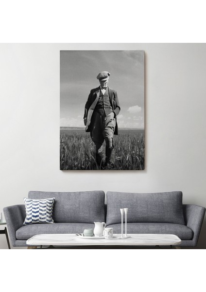 Mustafa Kemal Atatürk Başak Tarlasında Fotoğrafik Dekoratif Kanvas Tablo, Duvar Dekoru FC127 fiyatları