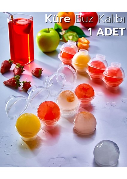4'lü Küre Buz Kalıbı, 5 cm Çapında, Şeffaf Buz Küresi Seti, 1 Adet