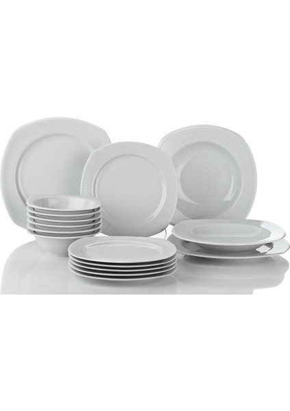 Beyaz 24 Parça 6 Kişilik Yemek Takımı, Şık ve Kullanışlı Sofralar Için Ideal modelleri