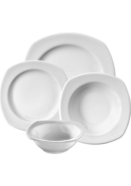 Beyaz 24 Parça 6 Kişilik Yemek Takımı, Şık ve Kullanışlı Sofralar Için Ideal fırsatları