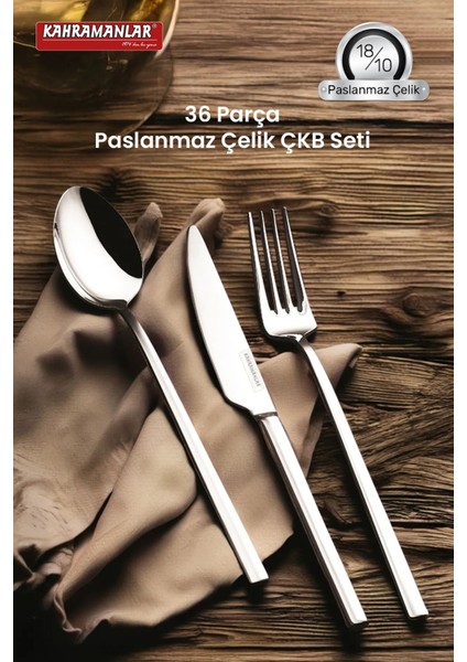 36 Parça Çatal Kaşık Bıçak Seti, Gri, Şık ve Kullanışlı Mutfak Gereçleri modelleri