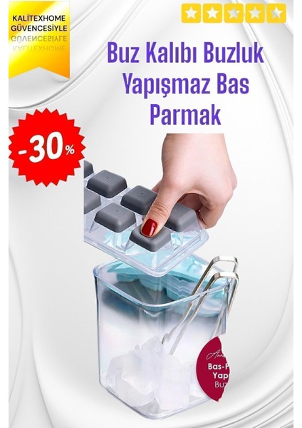 Pembe Bas Parmak Buz Kalıbı, Kolay Kullanım, Buzluk, Dayanıklı, Pratik Tasarım