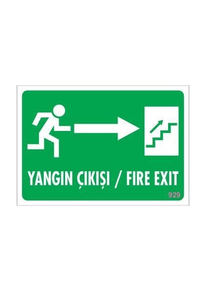 Yangın Çıkışı Uyarı Levhası 17,5X25 KOD:929