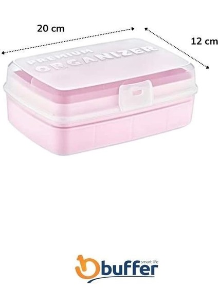 Bfs 12 Bölmeli Çok Amaçlı Takı Toka Kutusu Dikiş Kutusu Kapaklı Organizer Kutusu Bölmeli Kutu fırsatları