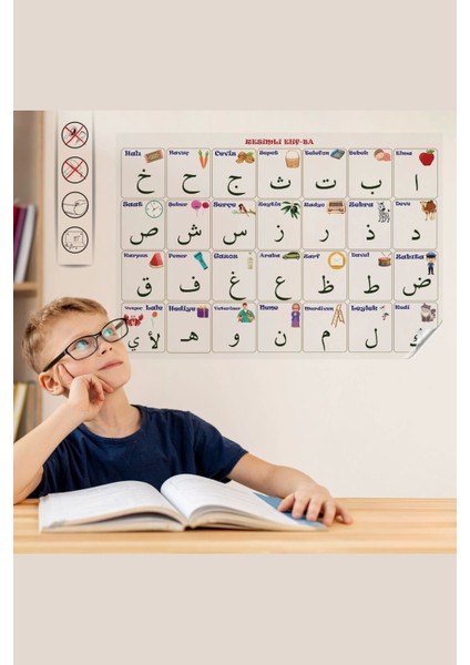 Bfs 100X150 cm Statik Kağıt Elif-Ba Öğrenme Tahtası