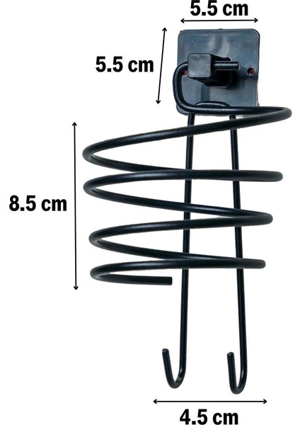 Kendiliğinden Yapışkanlı Siyah Paslanmaz Metal Fön Makinesi Askısı Saç Kurutma Makinesi Tutacağı fırsatları
