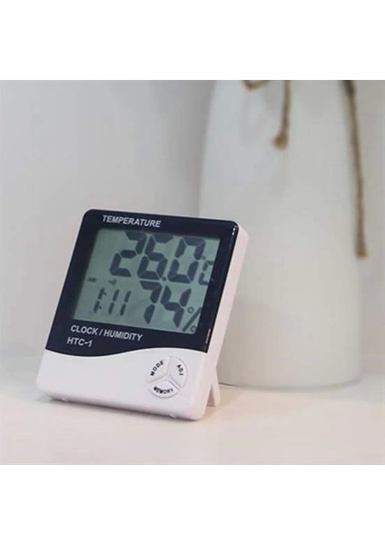 Bfs Bebek Odası Masaüstü Dijital Termometre Nem Ölçer Higrometre Saat