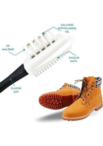 Bfs Çift Taraflı Pratik Taşınabilir Süet Nubuk Deri Çizme Bot Ayakkabı Temizleme Bakım Fırçası