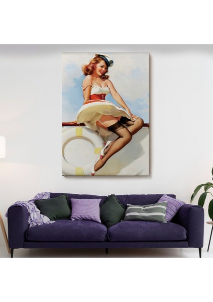 Denizci Sexy Kadın Dekoratif Kanvas Tablo, Duvar Dekoru 6432 fiyatları