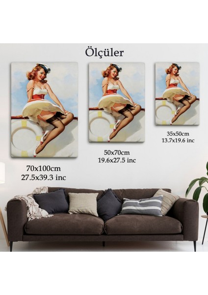 Denizci Sexy Kadın Dekoratif Kanvas Tablo, Duvar Dekoru 6432 modelleri