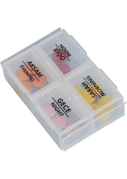 Bfs 4 Öğün Günlük Hap Saklama Taşıma Kutusu Hatırlatıcı