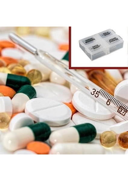 Bfs 4 Öğün Günlük Hap Saklama Taşıma Kutusu Hatırlatıcı