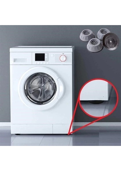 Bfs Çamaşır Makinesi Sarsıntı Titreşim Ses Önleyici Kaydırmaz Ayak 4lü Set