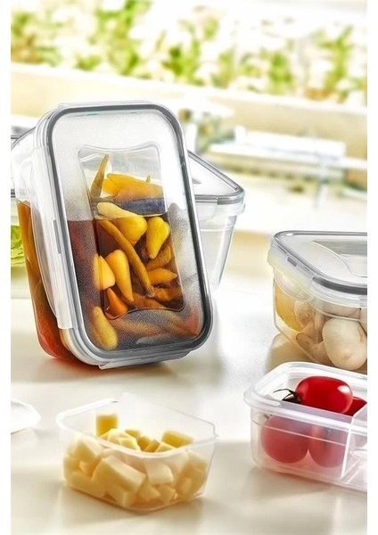 Bfs 4lü Iç Içe Sızdırmaz Contalı Kilitli Kapaklı Plastik Erzak Saklama Kapları LC315