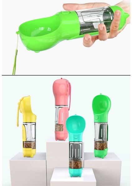 Bfs Taşınabilir Hazneli Mama Kaplı ,kaka Poşetli Kedi,köpek SULUĞU-300ML