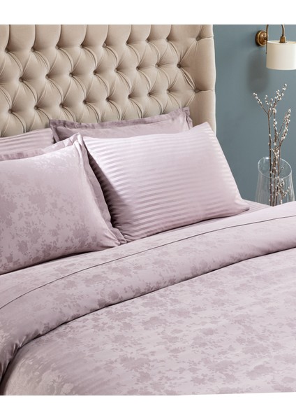 Eze King Size Jakarlı Saten Nevresim Takımı - Açık Mürdüm fiyatları