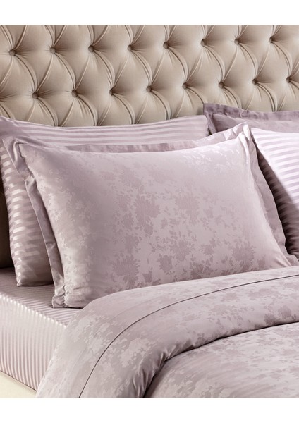 Eze King Size Jakarlı Saten Nevresim Takımı - Açık Mürdüm modelleri