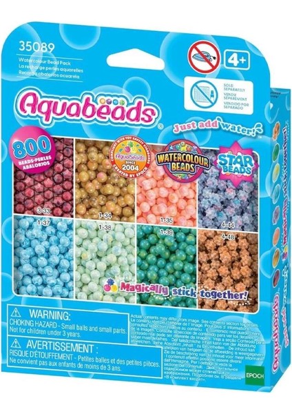 35089 Aquabeads Suluboya Renkleri Yedek Boncuk Pakedi- 800 Parça +4 Yaş