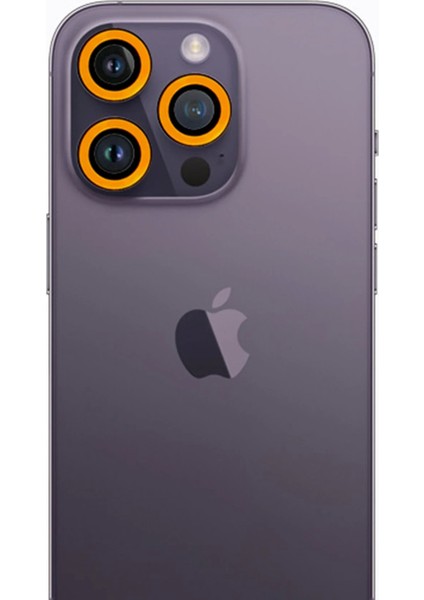 Bfs iPhone 12 Pro Neon Fosforlu Kamera Lens - Sarı