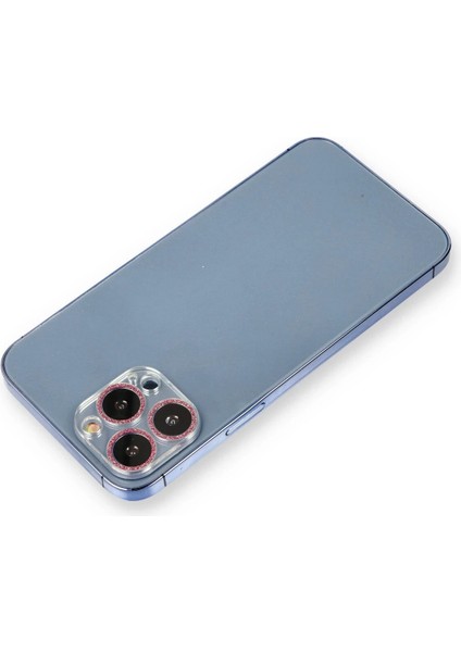 Bfs iPhone 13 Pro Max Shine Kamera Lens Koruma Cam - Pembe