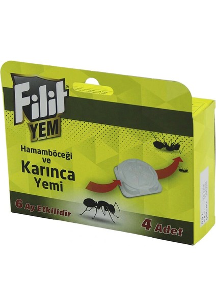 Filit 4pcs Karınca - Hamam Böcek Yemi 6AY Etkili - Istasyon Yem: 1.5gr x 4AD.=6GR