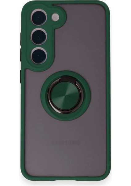 Bfs Samsung Galaxy S24 Fe Kılıf Montreal Yüzüklü Silikon Kapak - Yeşil