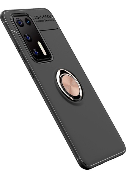 Bfs Huawei P40 Kılıf Range Yüzüklü Silikon - Siyah-Gold fiyatları