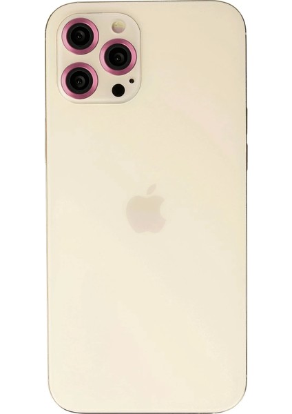 Bfs iPhone 12 Pro Max Metal Kamera Lens - Pembe