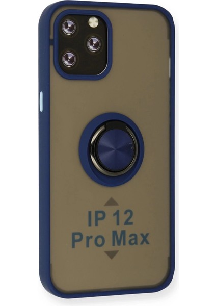 Bfs iPhone 12 Pro Kılıf Montreal Yüzüklü Silikon Kapak - Lacivert fiyatları