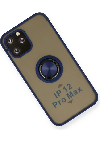 Bfs iPhone 12 Pro Kılıf Montreal Yüzüklü Silikon Kapak - Lacivert modelleri