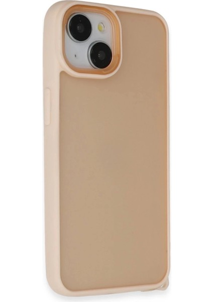 Bfs iPhone 15 Kılıf Elegant Kapak - Pudra