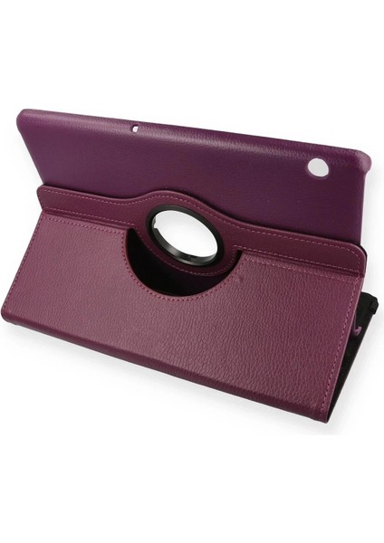 Bfs Huawei Mediapad T5 10 Kılıf 360 Tablet Deri Kılıf - Mürdüm