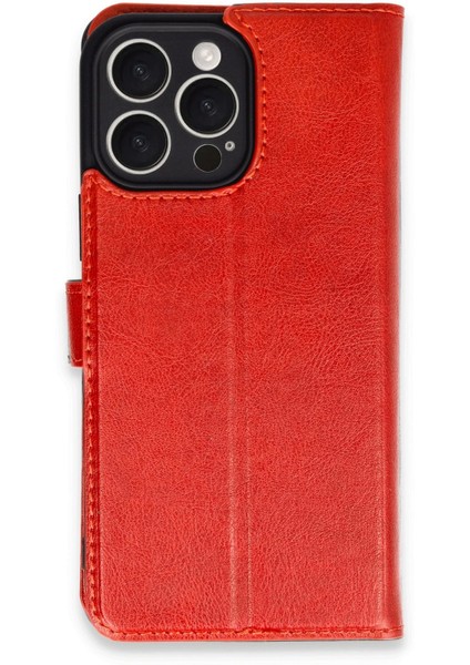 Bfs iPhone 16 Pro Max Kılıf Trend S Plus Kapaklı Kılıf - Kırmızı