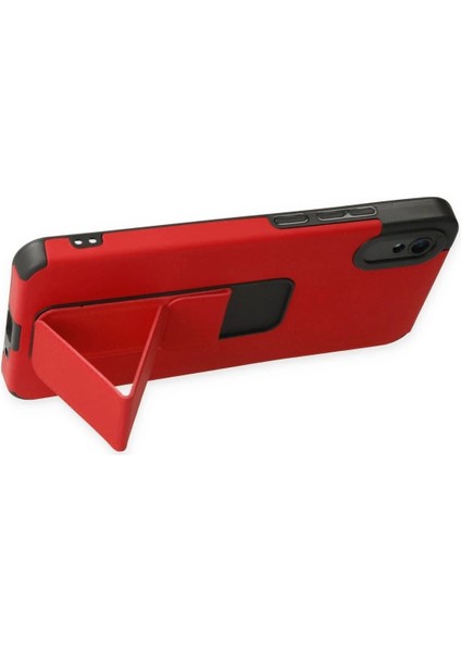 Bfs Xiaomi Redmi 9A Kılıf Mega Standlı Silikon - Kırmızı fırsatları