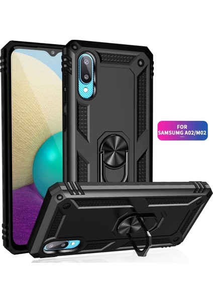 Bfs Samsung Galaxy A02 Kılıf Sofya Yüzüklü Silikon Kapak - Siyah fiyatları