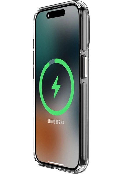 Bfs iPhone 15 Kılıf Crystal Magsafe Kapak - Şeffaf